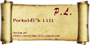 Porkoláb Lili névjegykártya